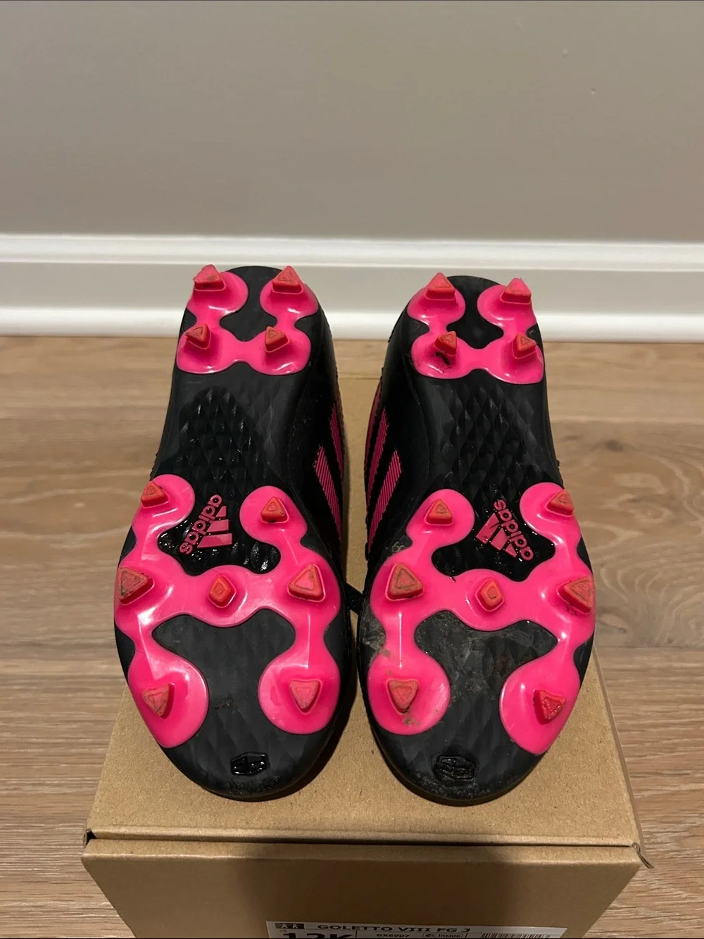 adidas Kids Black & Pink Soccer Cleats